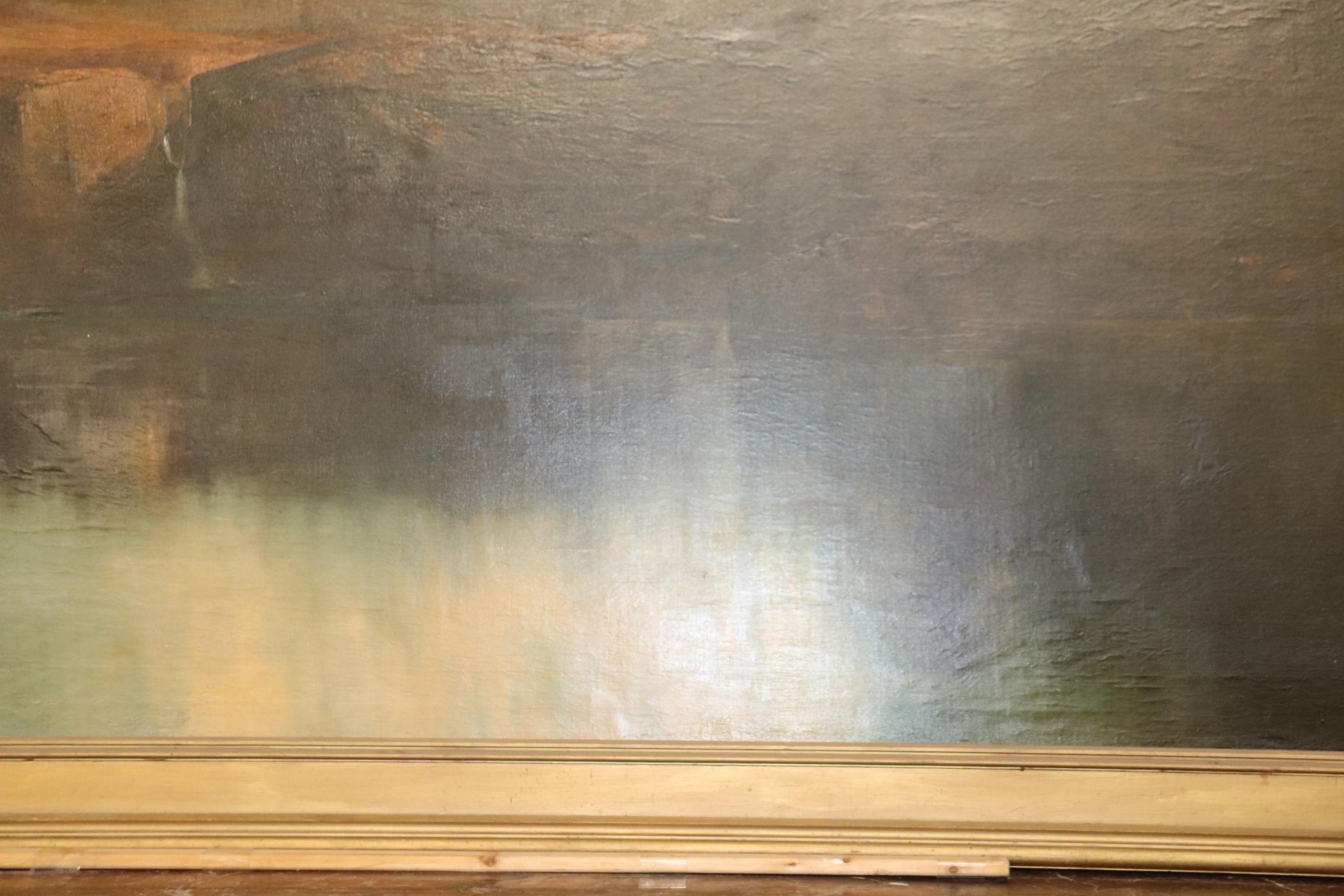 Monumental Signed Henry Arthur Elkins Oil Painting of Colorado Mountain River For Sale 1