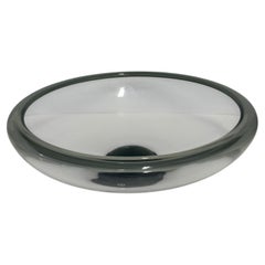 Monumental Signed Holmegaard Smoked Art Glass Centerpiece Bowl, Denmark, 17.5"