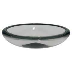 Monumental Signed Holmegaard Smoked Art Glass Centerpiece Bowl, Denmark, 17.5"