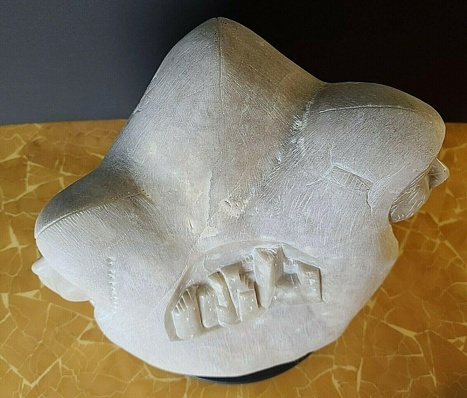 Monumentale signierte amerikanische Alabaster-Skulptur der Ureinwohner Amerikas im Angebot 3
