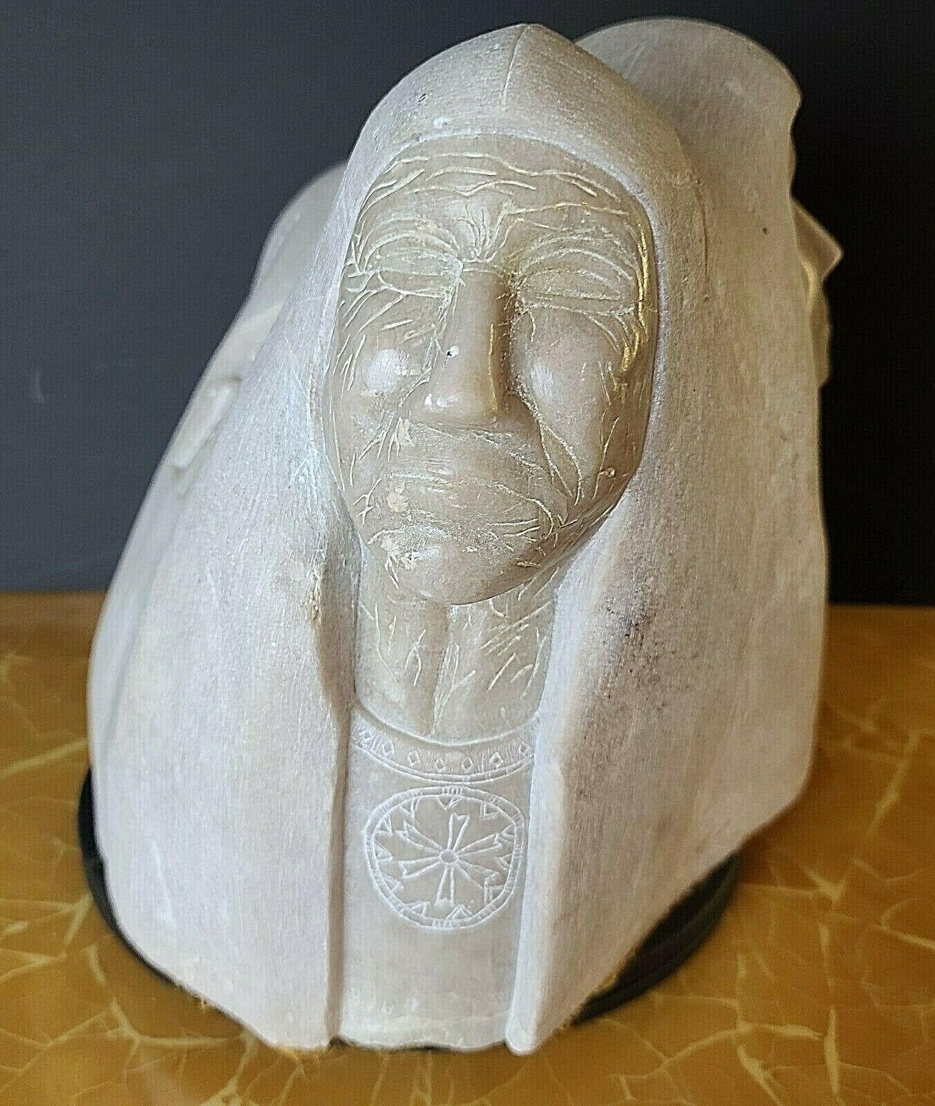 Monumental Signed Native American Alabaster Sculpture  For Sale 2