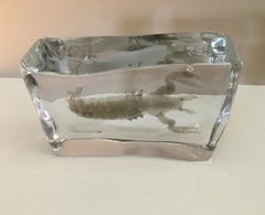 Monumental Signed Pino Signoretto Encased Lobster Block Sculpture