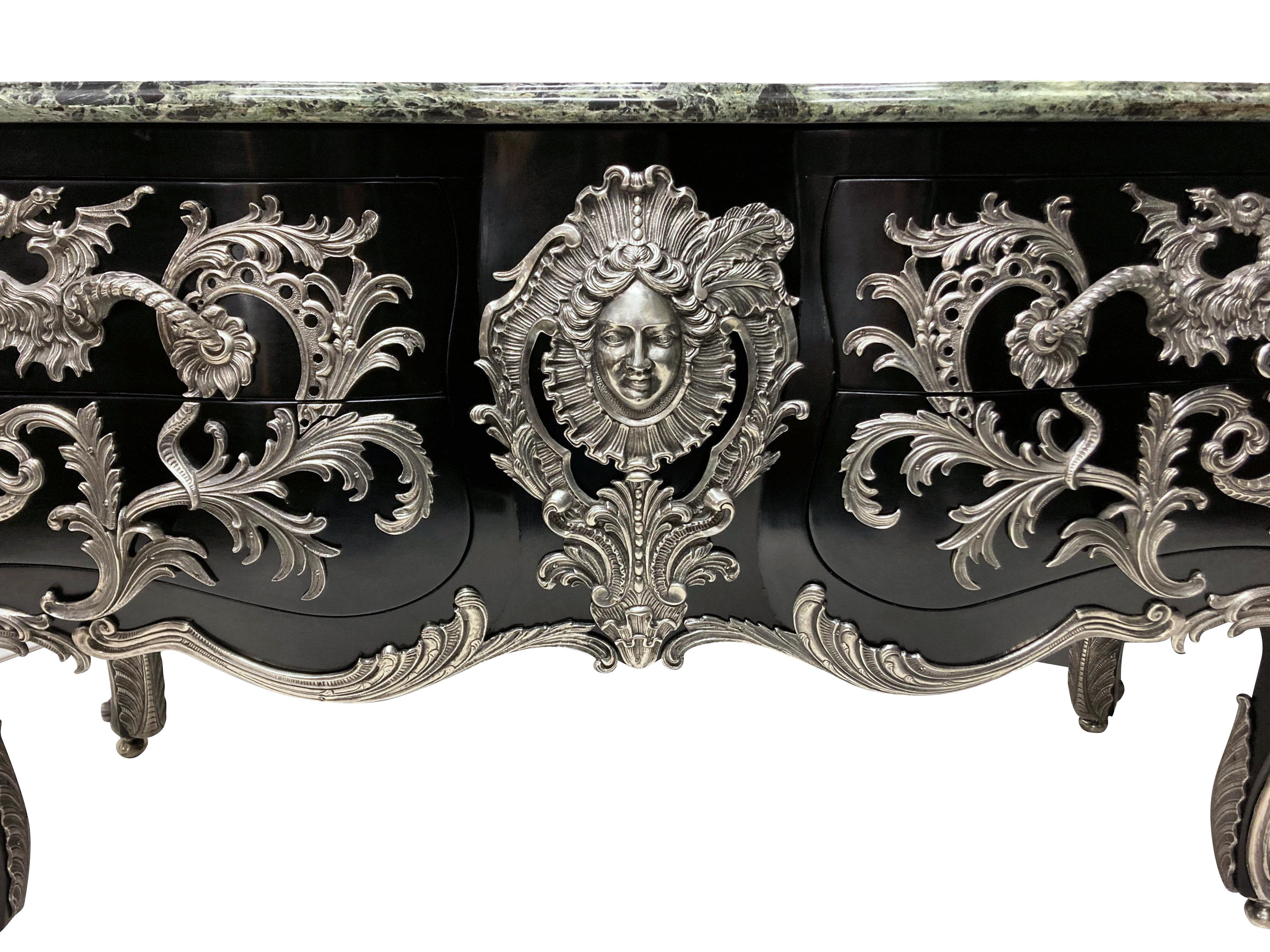 Monumental Silver Mounted Commode A Vantaux After Gaudreaux For Sale 1