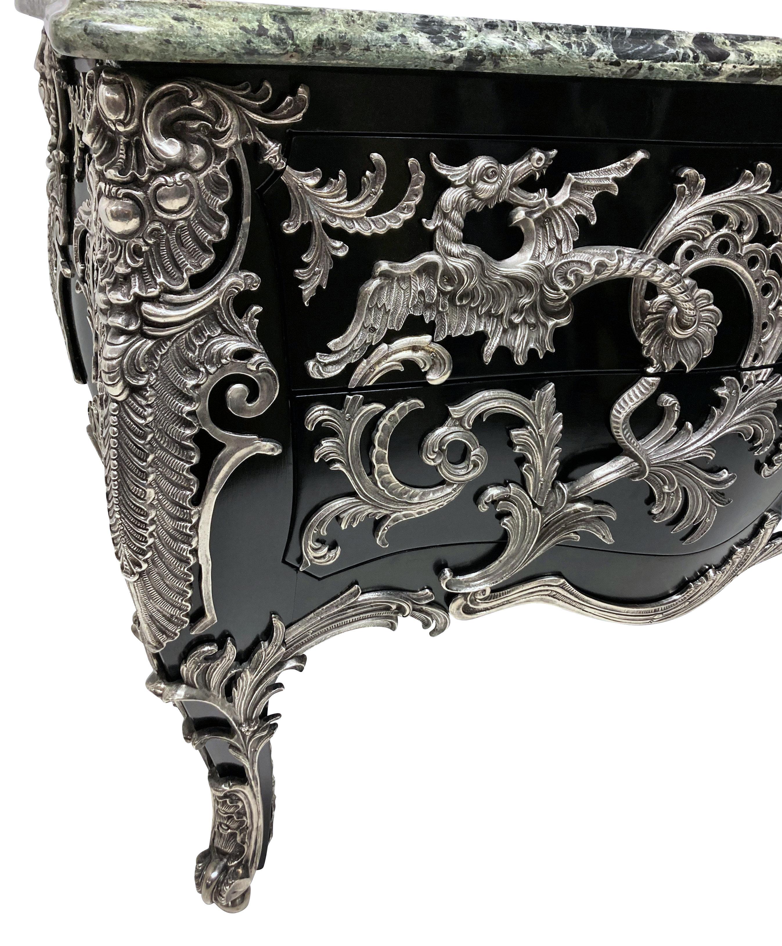 Monumental Silver Mounted Commode A Vantaux After Gaudreaux For Sale 2