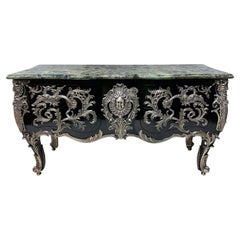 Monumental Silver Mounted Commode A Vantaux After Gaudreaux