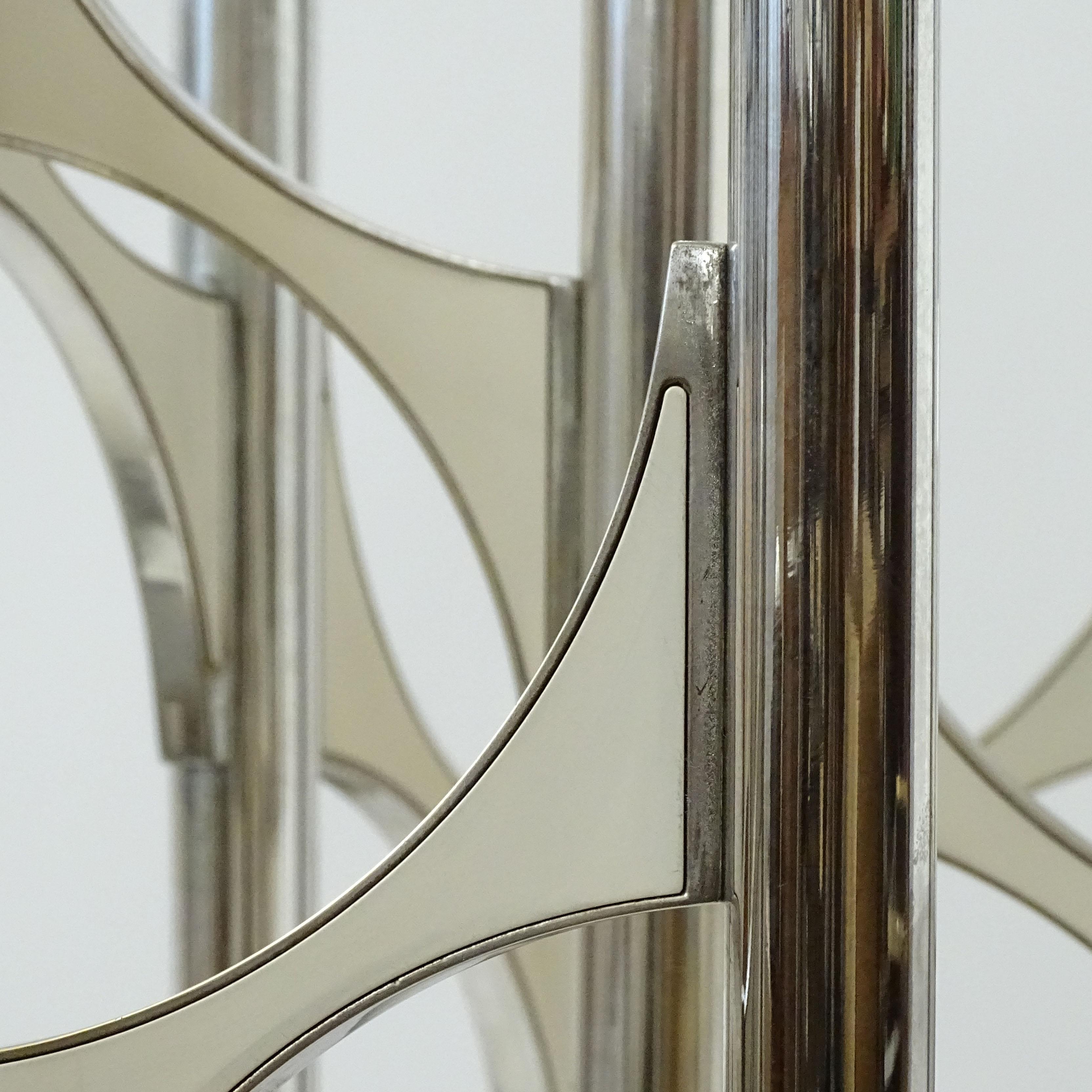 Monumental Silver Plated Brass Chandelier by Gaetano Sciolari, Italy 1960s 1