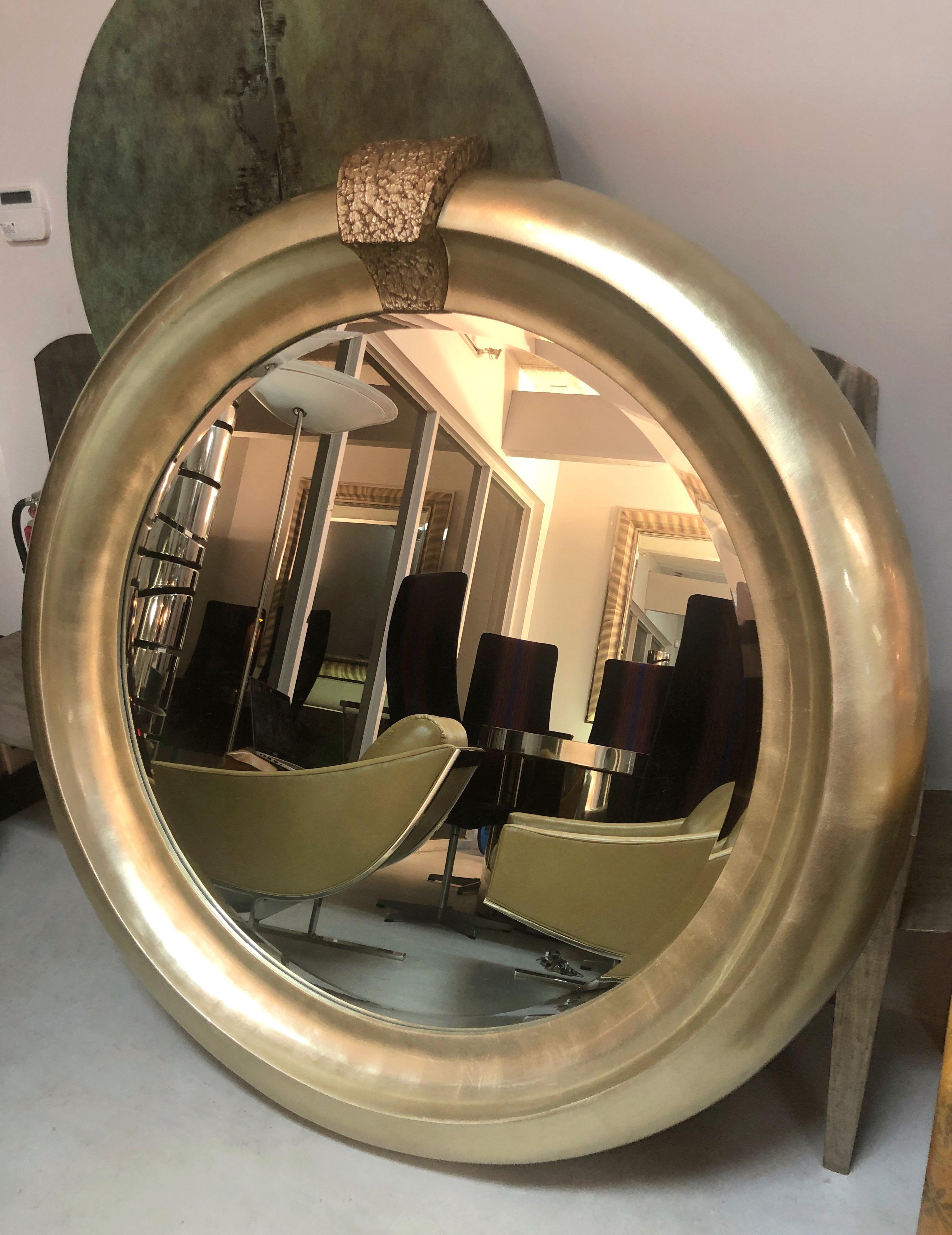 Late 20th Century Monumental Silver Round Mirror by Jimeco, 1996