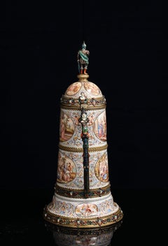 Monumental Silver Viennese Enamel Mythological Stein by Karl Rössler, Bouguereau