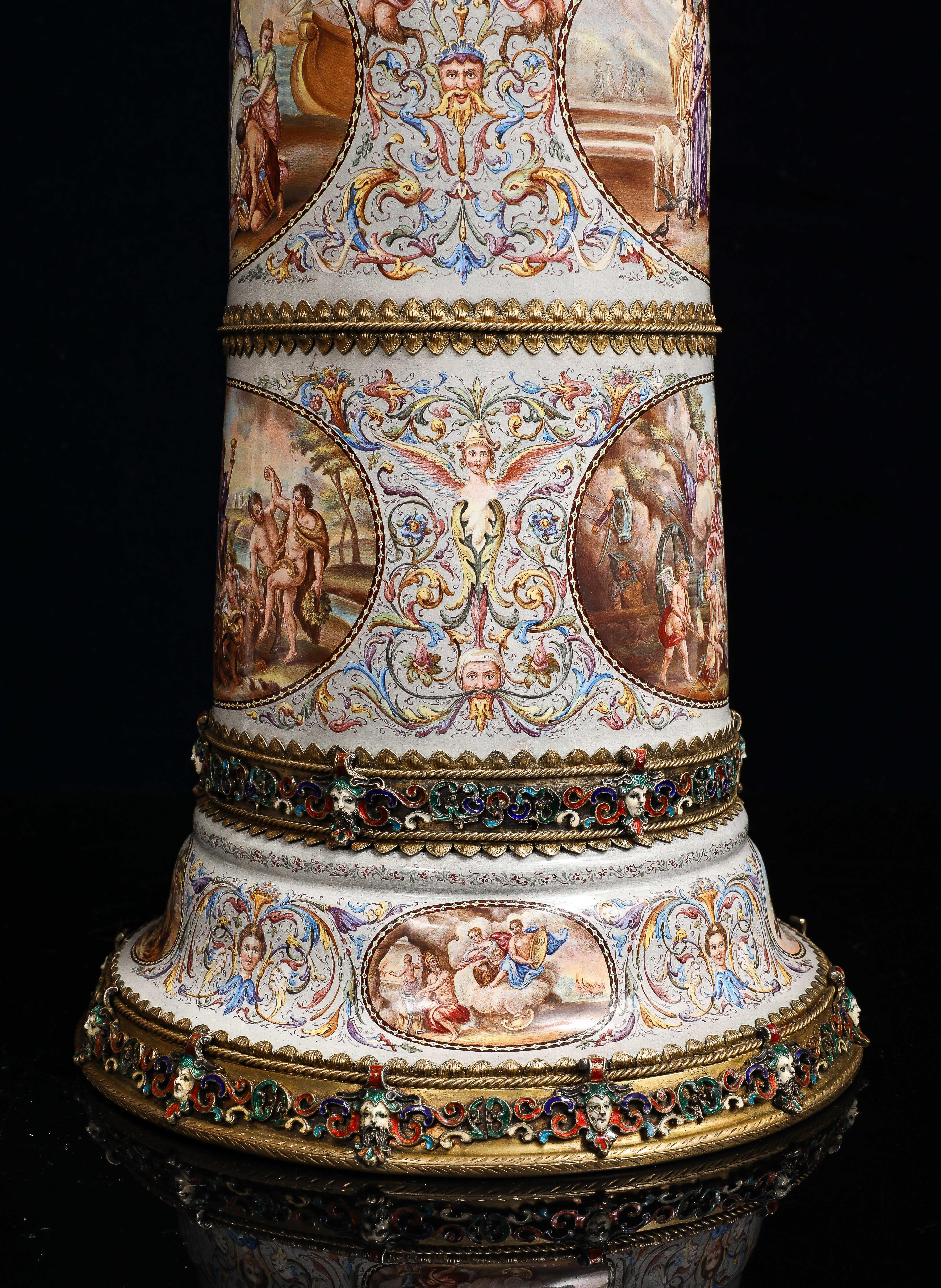 XIX secolo Monumentale Stein mitologico viennese in argento di Karl Rössler, Bouguereau in vendita