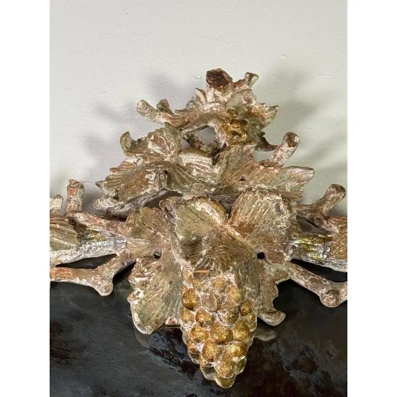 Italian Monumental Silvered Carved Vine Mirror For Sale