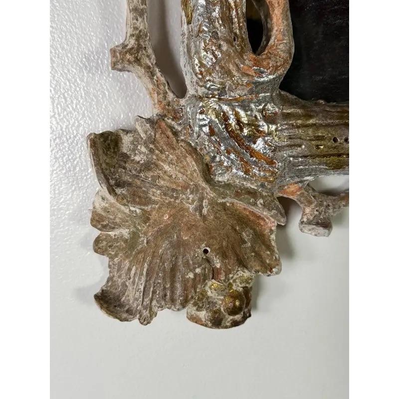 Monumental Silvered Carved Vine Mirror In Distressed Condition For Sale In Los Angeles, CA