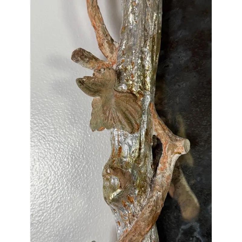 20th Century Monumental Silvered Carved Vine Mirror For Sale