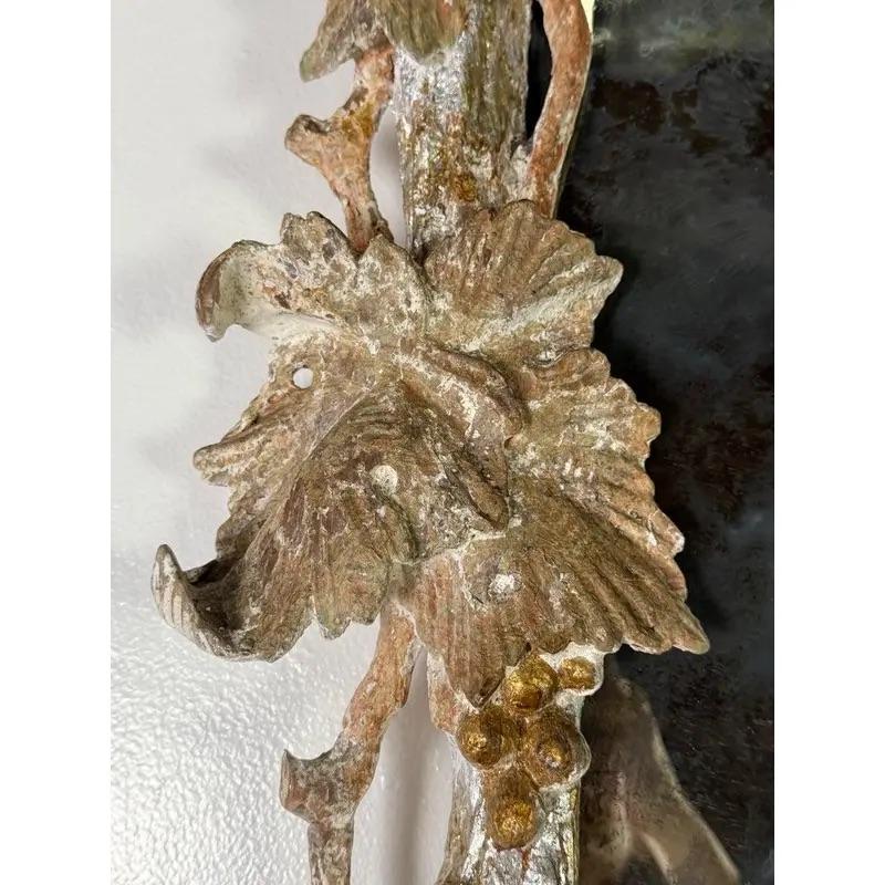 Gold Leaf Monumental Silvered Carved Vine Mirror For Sale