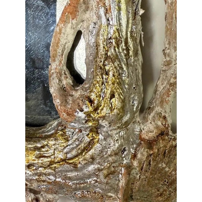 Monumental Silvered Carved Vine Mirror For Sale 1