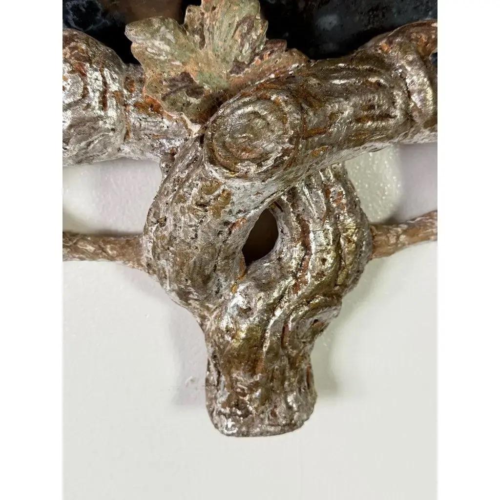 Monumental Silvered Carved Vine Mirror For Sale 2