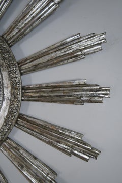 Monumental Silvered Sunburst Mirror by Melissa Levinson