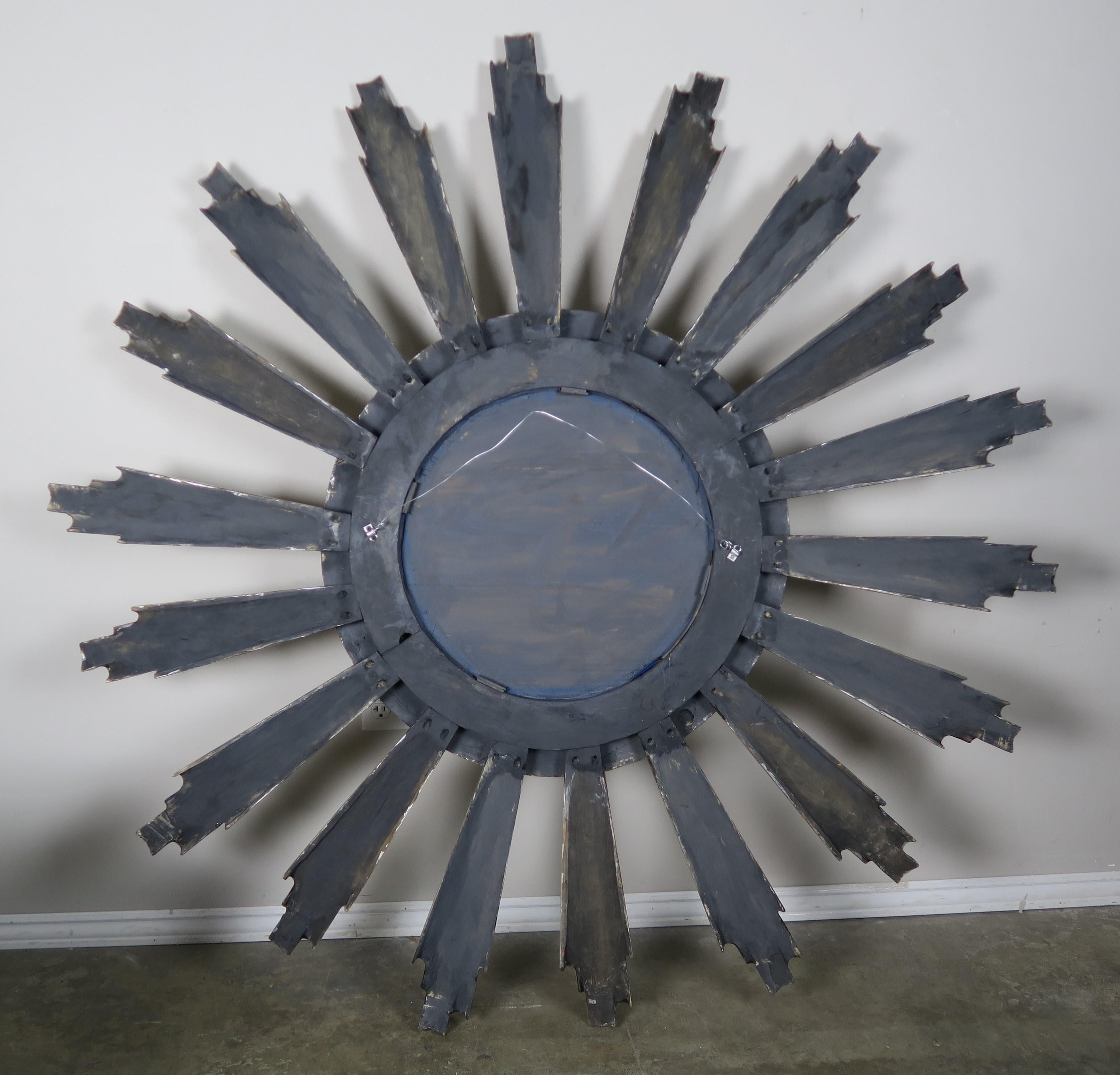 Monumental Silvered Sunburst Mirror by Melissa Levinson For Sale 2