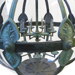 Monumentale Sechzehn-Licht-Kugellaterne aus Teilen des 19. Jahrhunderts