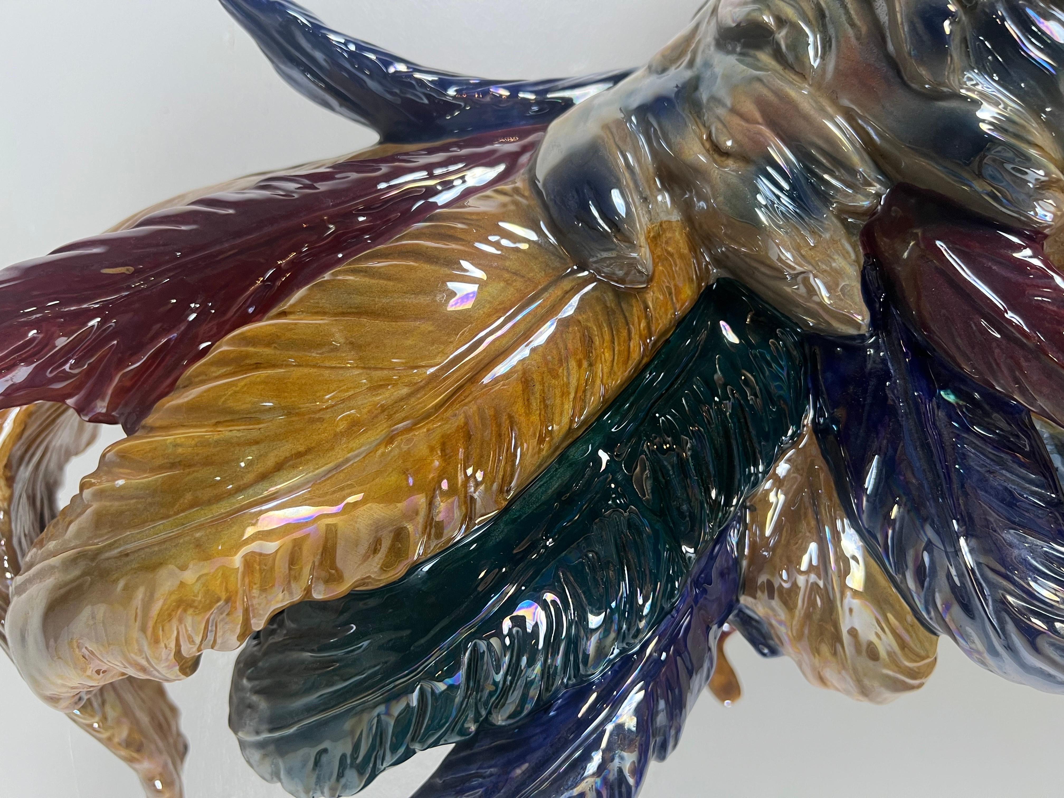 Monumental Size Italian Glazed Porcelain Chicken 7