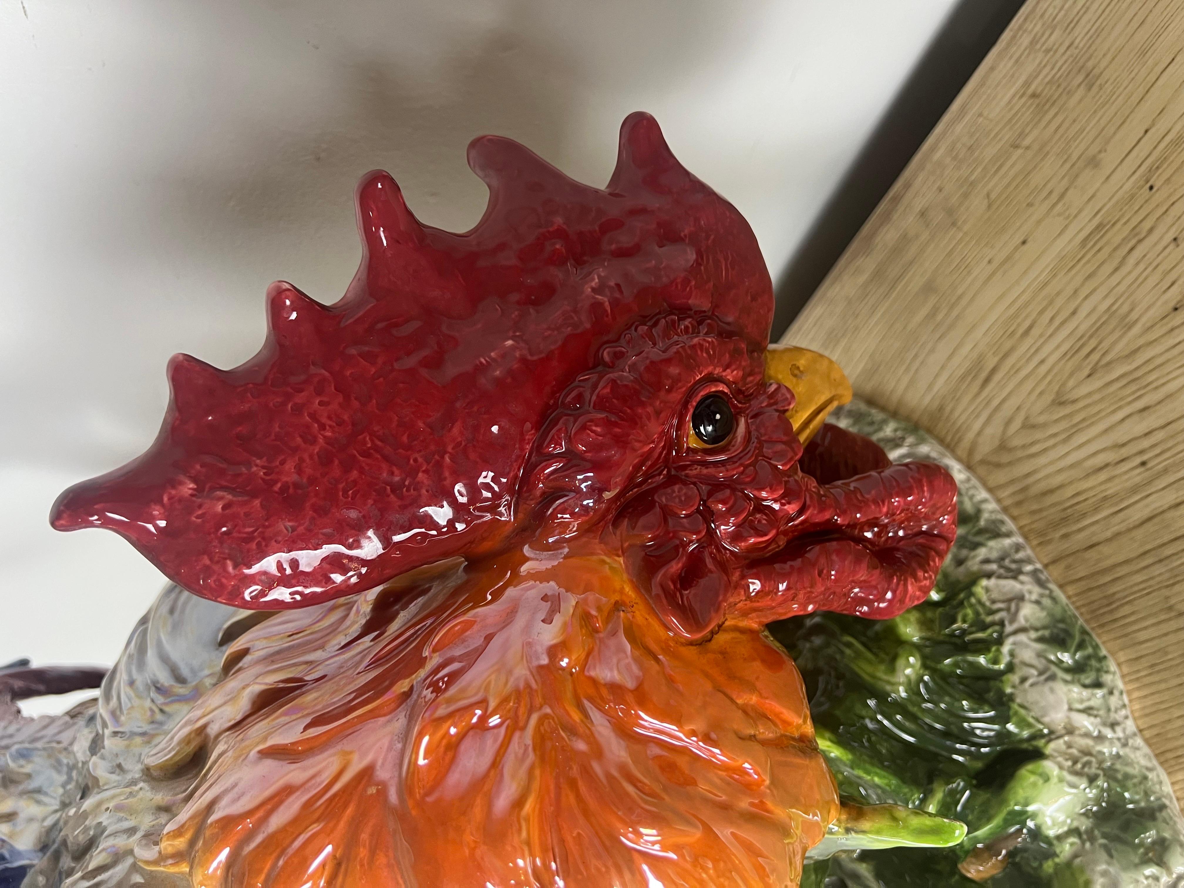 Monumental Size Italian Glazed Porcelain Chicken 8