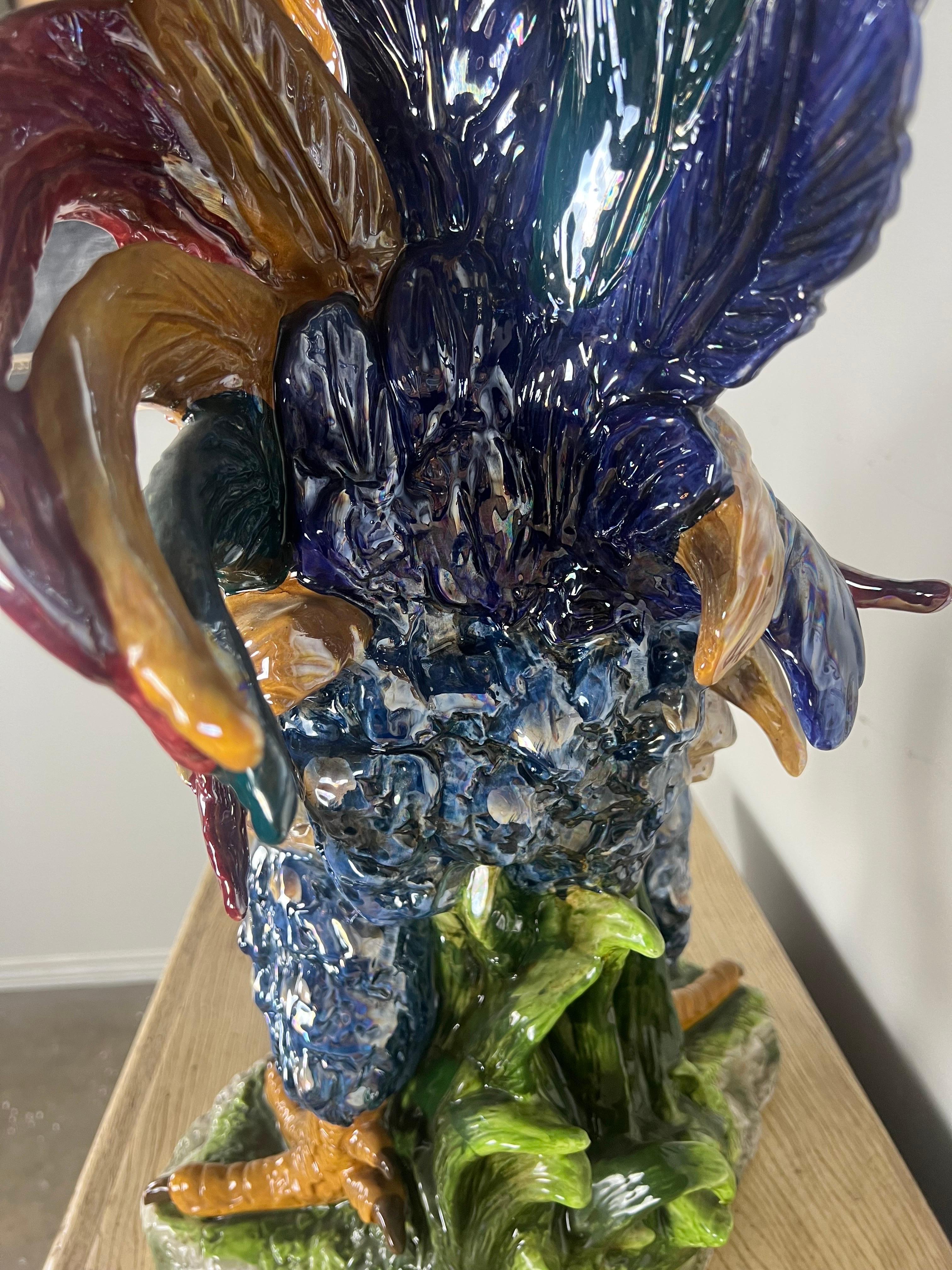 Other Monumental Size Italian Glazed Porcelain Chicken