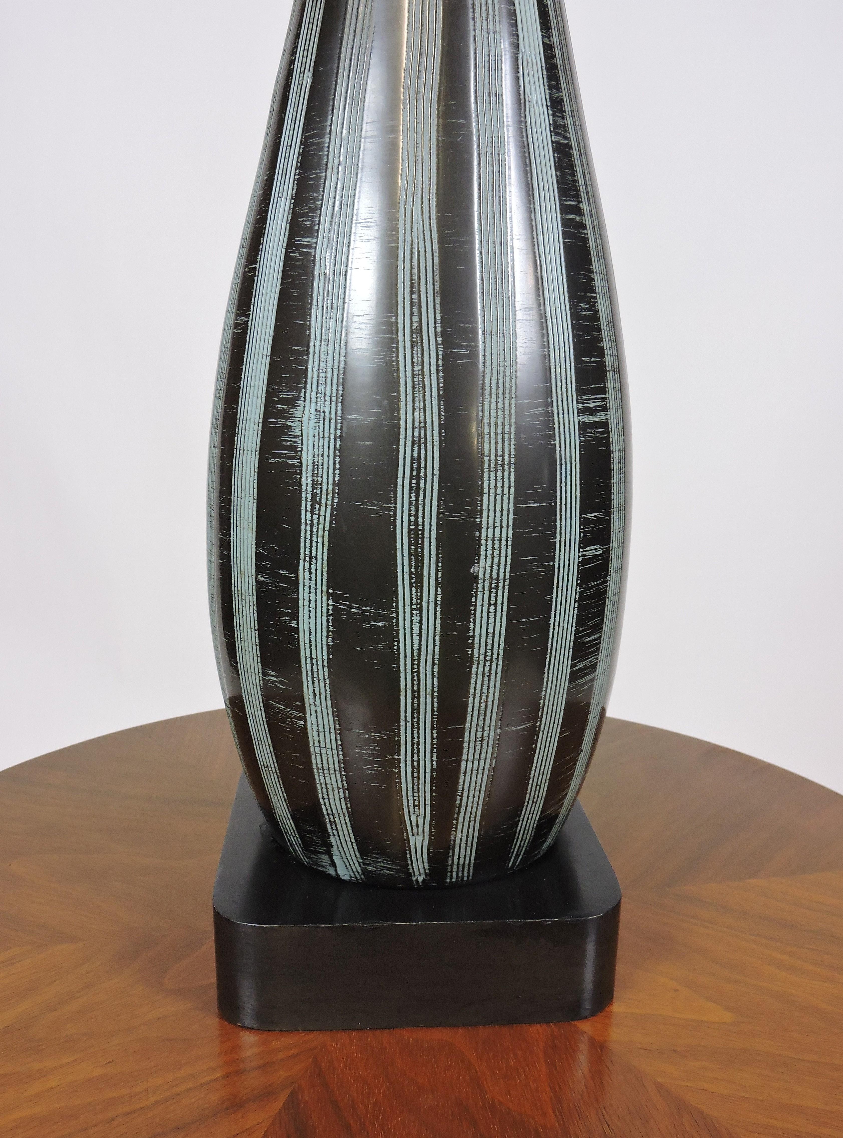 Unknown Monumental Size Mid-Century Modern Italian Sgraffito Table Lamp