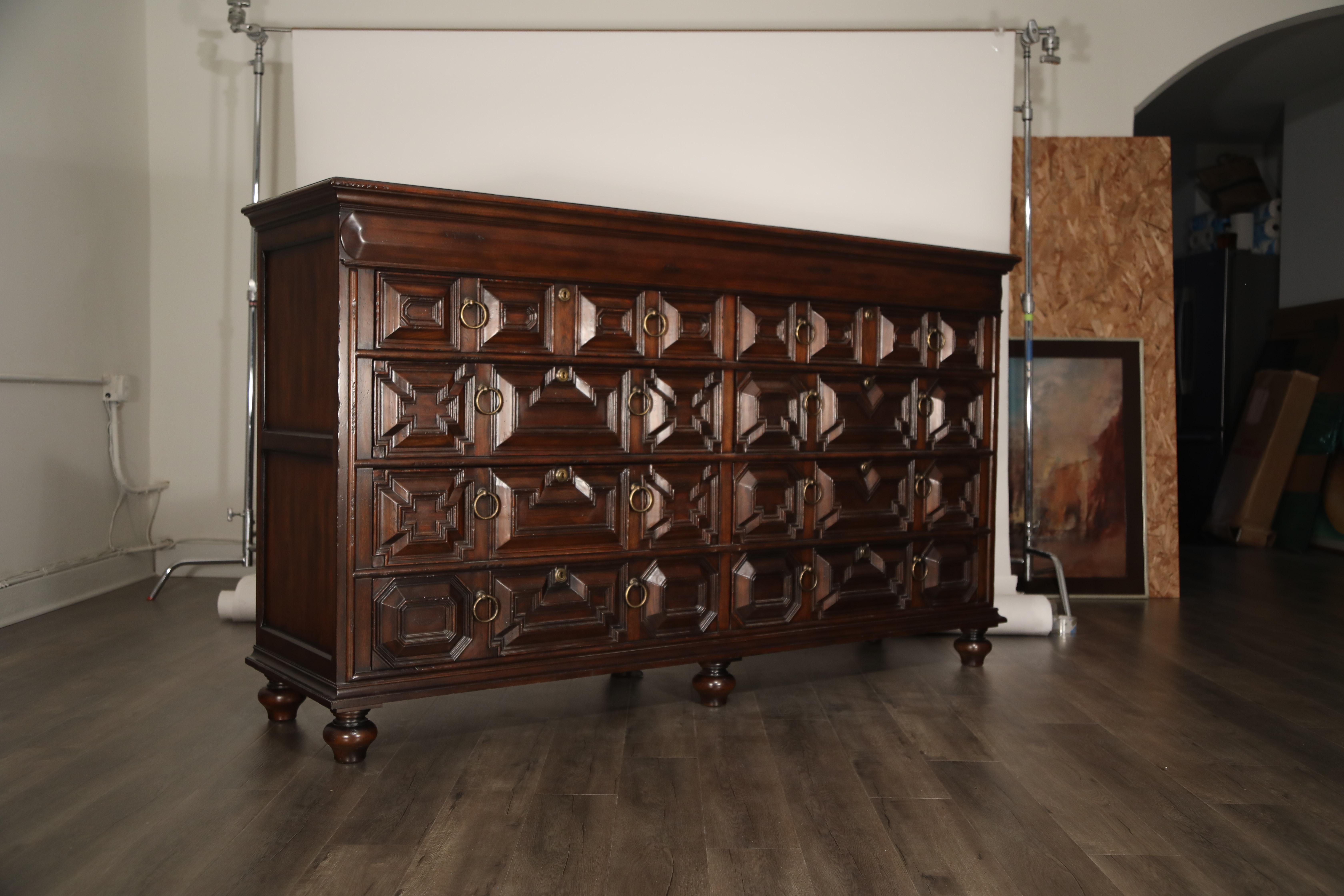 British Colonial Monumental Sized 'Brittany' Chest of Drawers by Polo, Signed