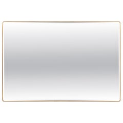 Monumental Sized Italian XX Century Modernist Brass Mirror