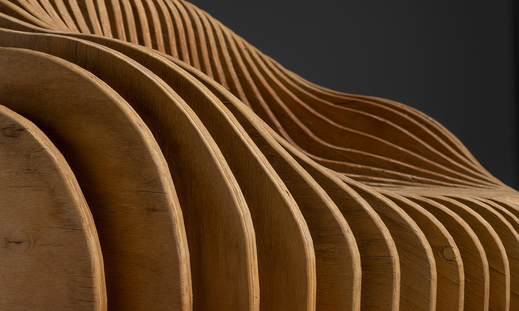 Sillón monumental de listones, Francia circa 1980 Moderno en venta