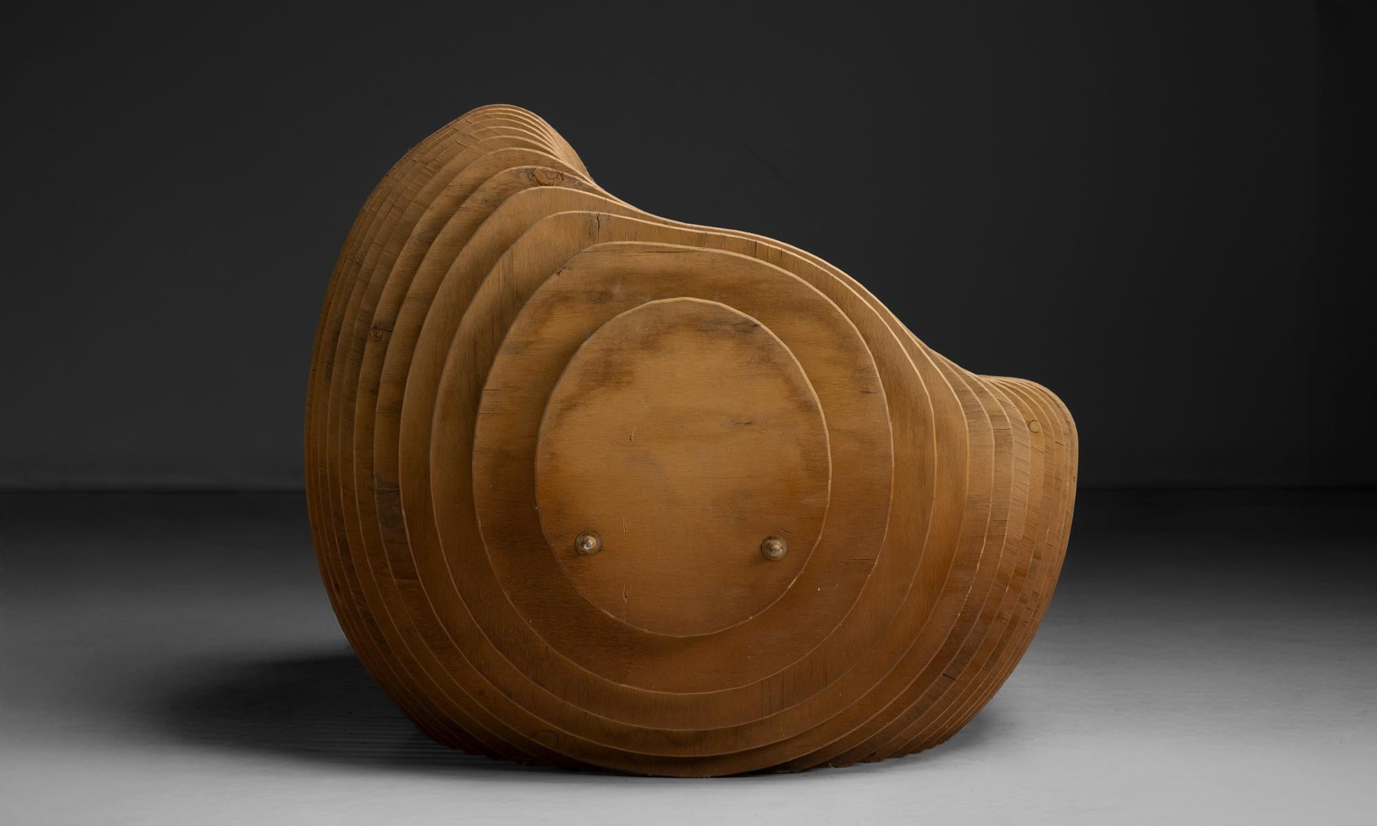 Sillón monumental de listones, Francia circa 1980 Francés en venta