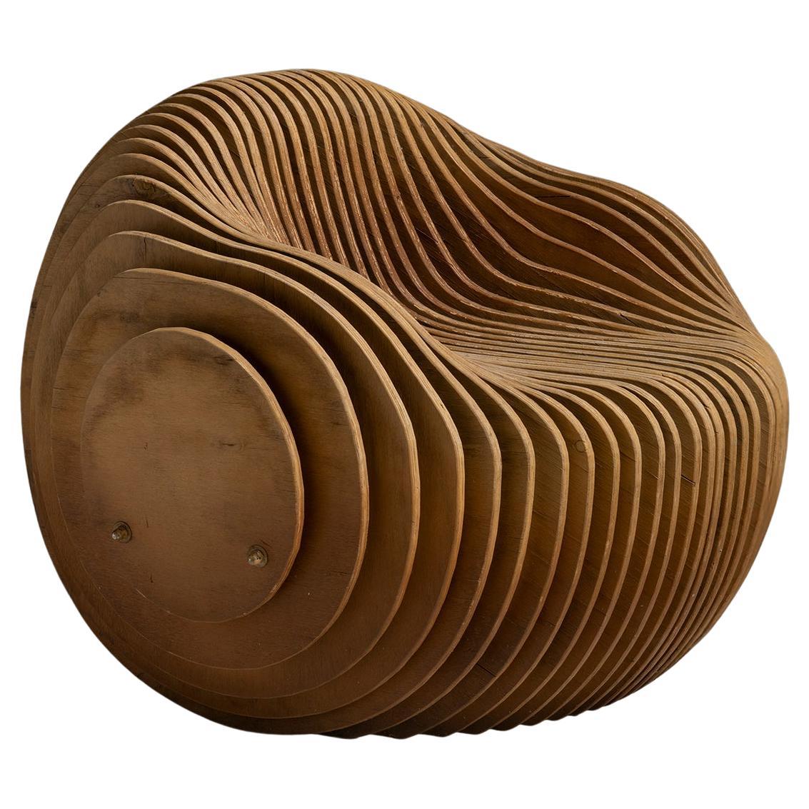 Sillón monumental de listones, Francia circa 1980 en venta