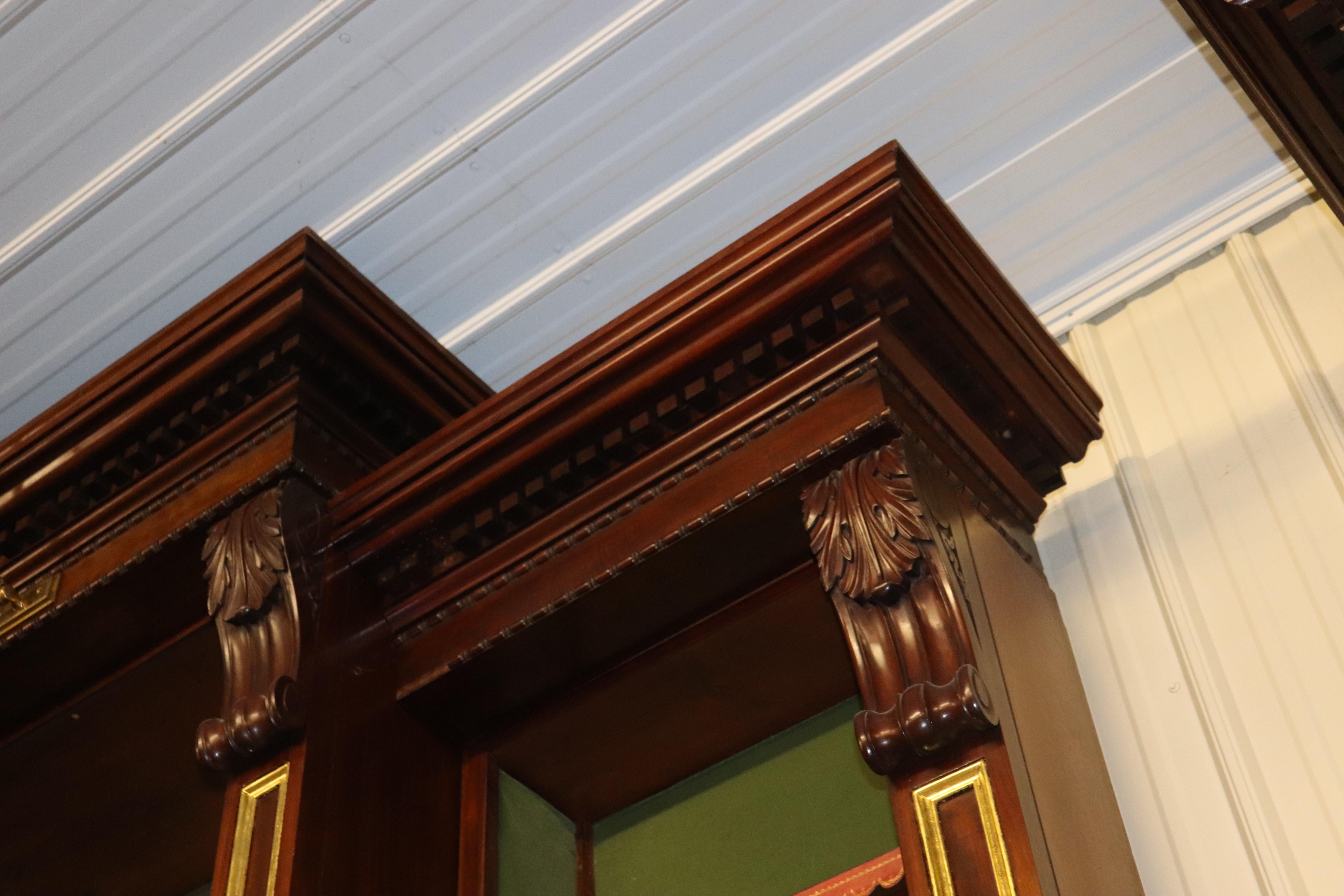 Monumental Solid Carved Tall Walnut Victorian Bookcase Bookshelf, circa 1870s In Good Condition In Swedesboro, NJ