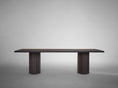 Monumental Solid Dark Brown Oak Dining Table - Brut by Mokko