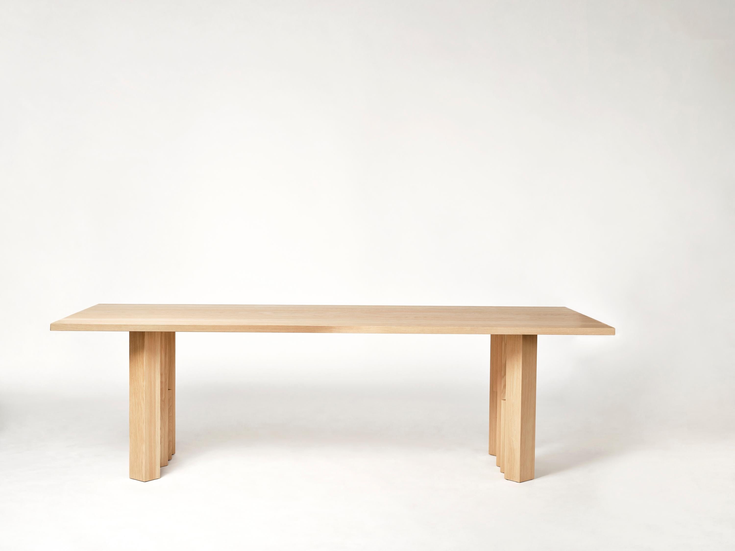 Brutalist Monumental Solid Light Oak Dining Table - Fenestra by Mokko For Sale