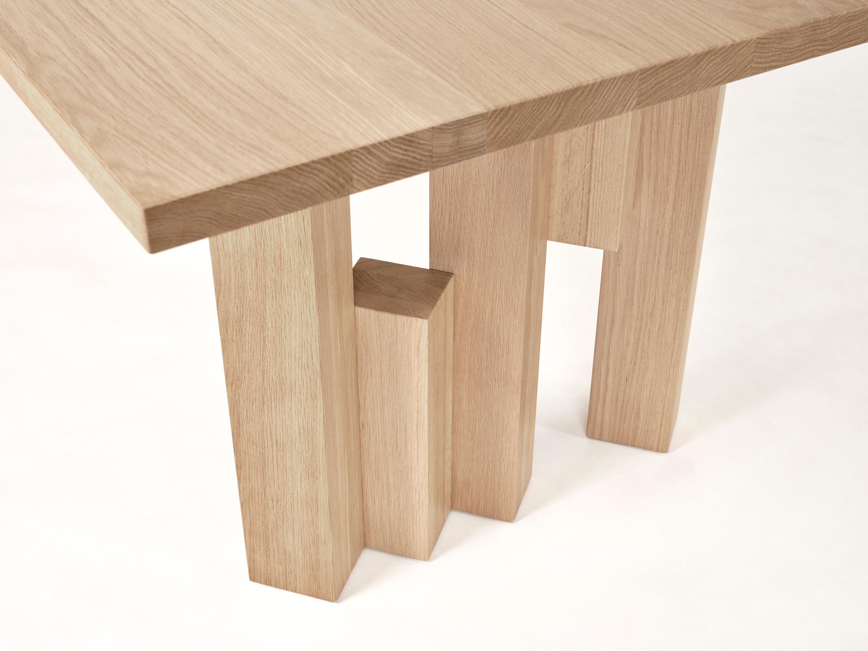 Dutch Monumental Solid Light Oak Dining Table - Fenestra by Mokko For Sale