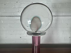 Monumental botella estriada SOMMERSO / tapón esfera Luciano Mellara / Murano