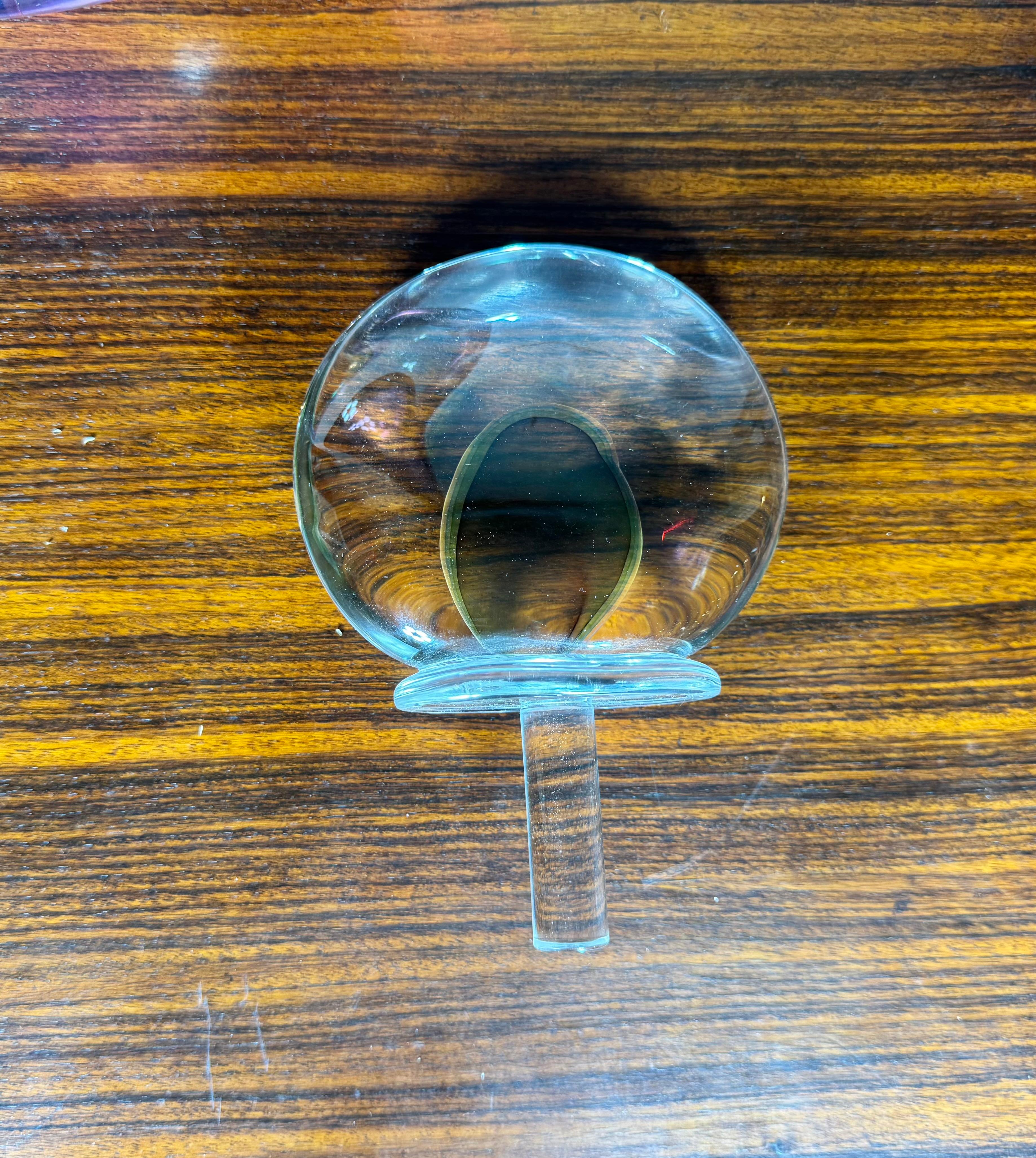 Hand-Crafted Monumental SOMMERSO fluted bottle / sphere stopper Luciano Mellara / Murano For Sale