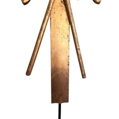 Monumental Spanish Colonial Giltwood Standing Sunburst Cross, New Mexico 1700s