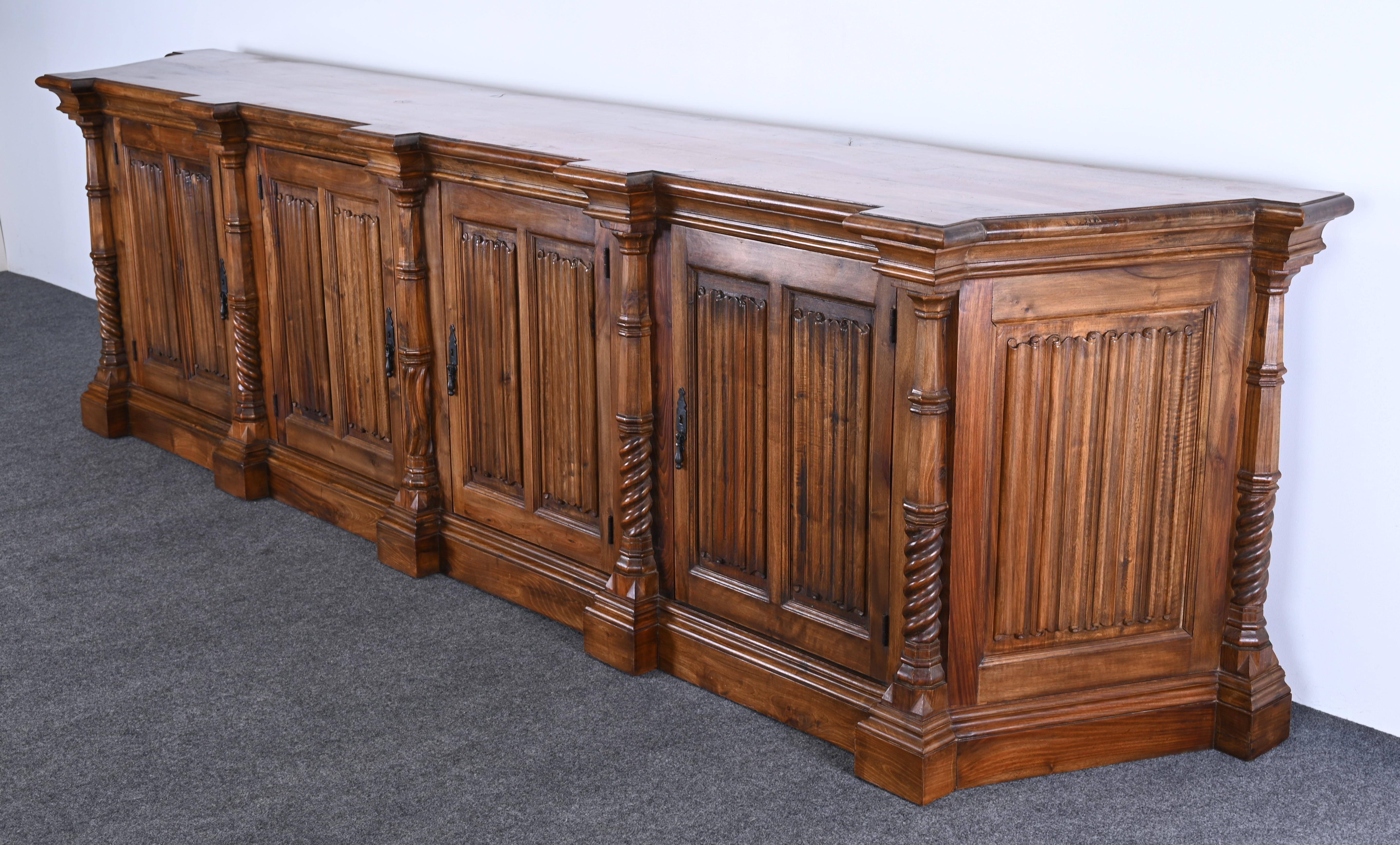 Wrought Iron Monumental Spanish Revival Sideboard, 1960s