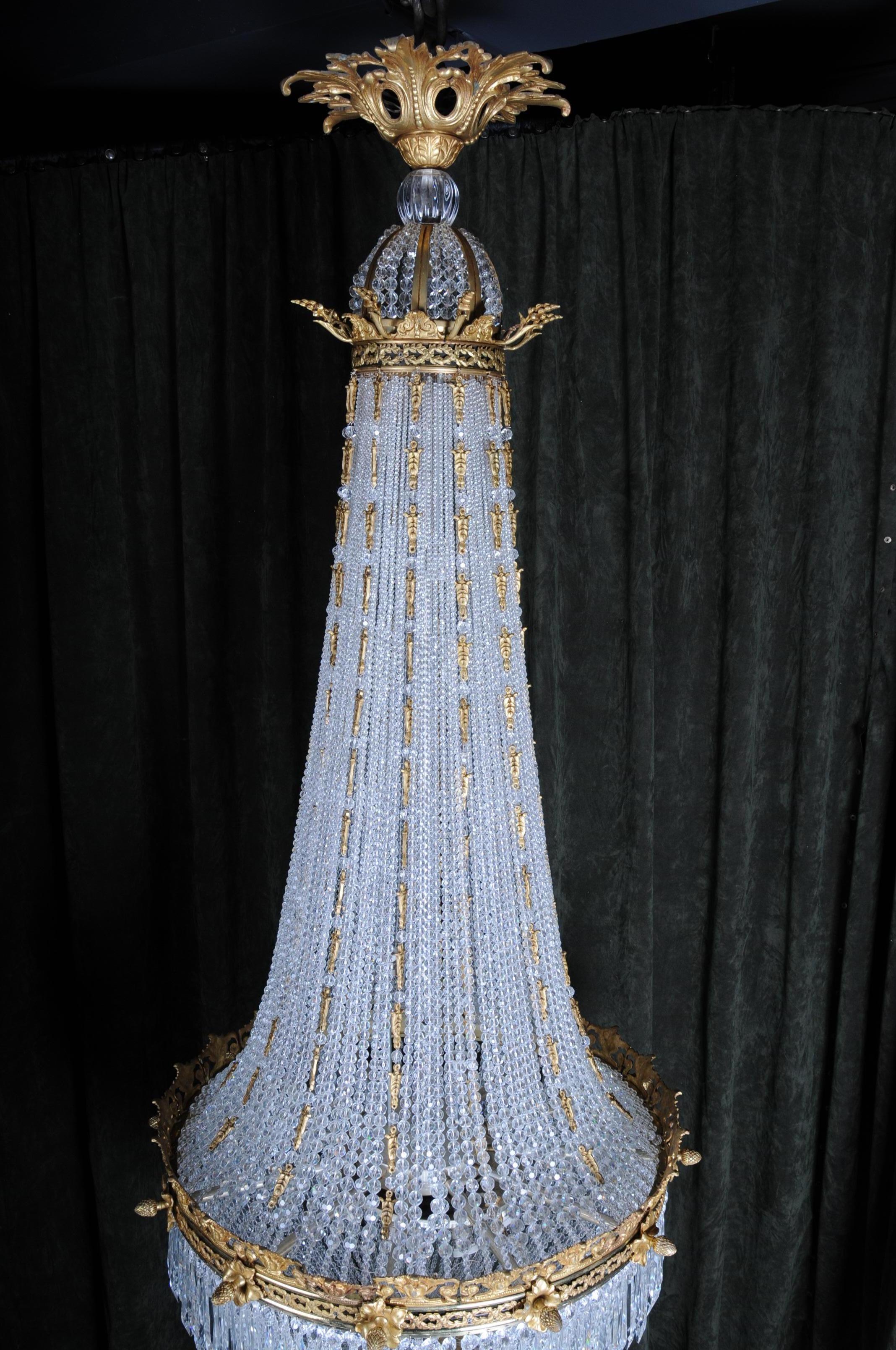 Magnifique et magnifique candélabre de plafond classique de style Empire en vente 1