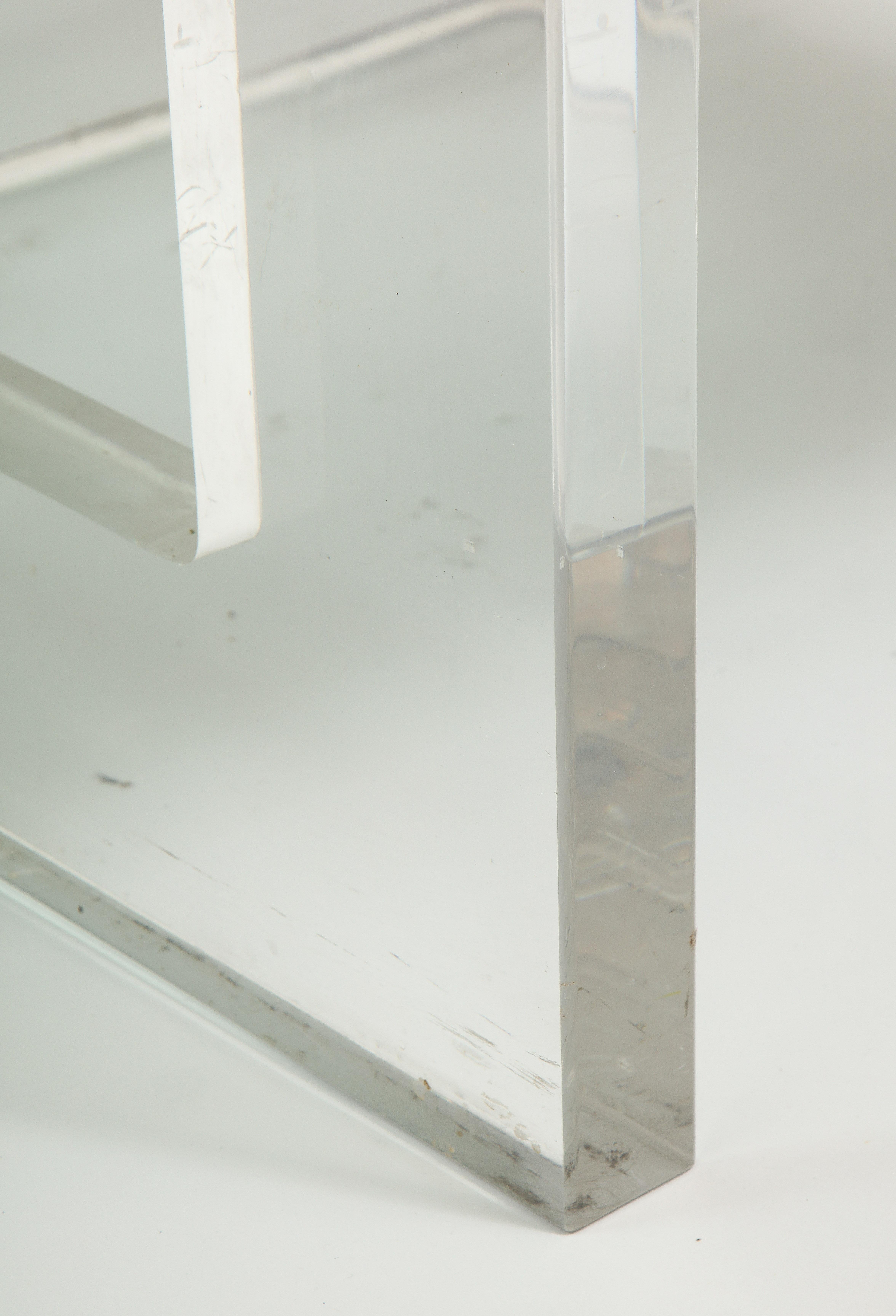 Monumentaler quadratischer Couchtisch aus Chrom, Messing und Plexiglas, 1970er Jahre, Italien im Angebot 2