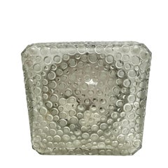 Monumental Square Hustadt Bubble Glass Flush Mount Vintage German, 1960s