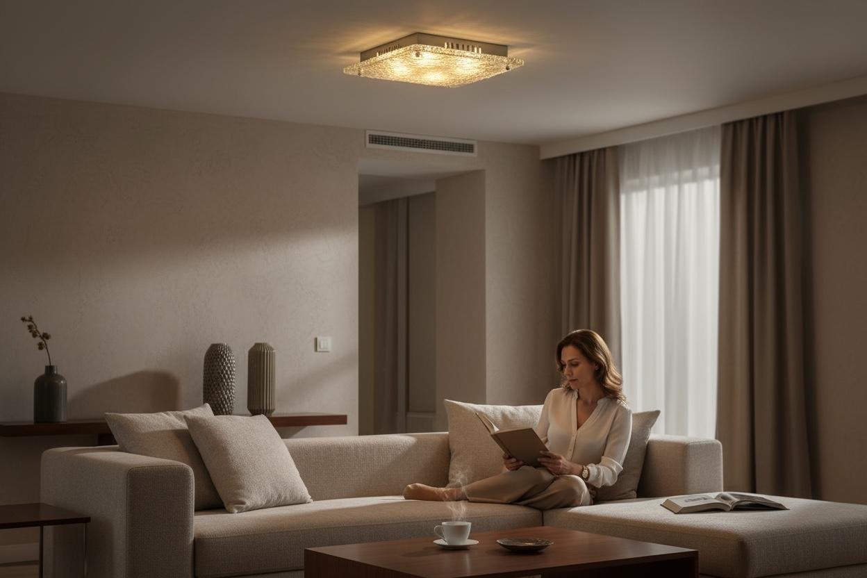 Monumental Square Murano Glass Flush Mount by Kaiser Leuchten, Vintage German For Sale 5