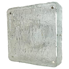 Monumental Square Murano Glass Flush Mount by Kaiser Leuchten, Vintage German