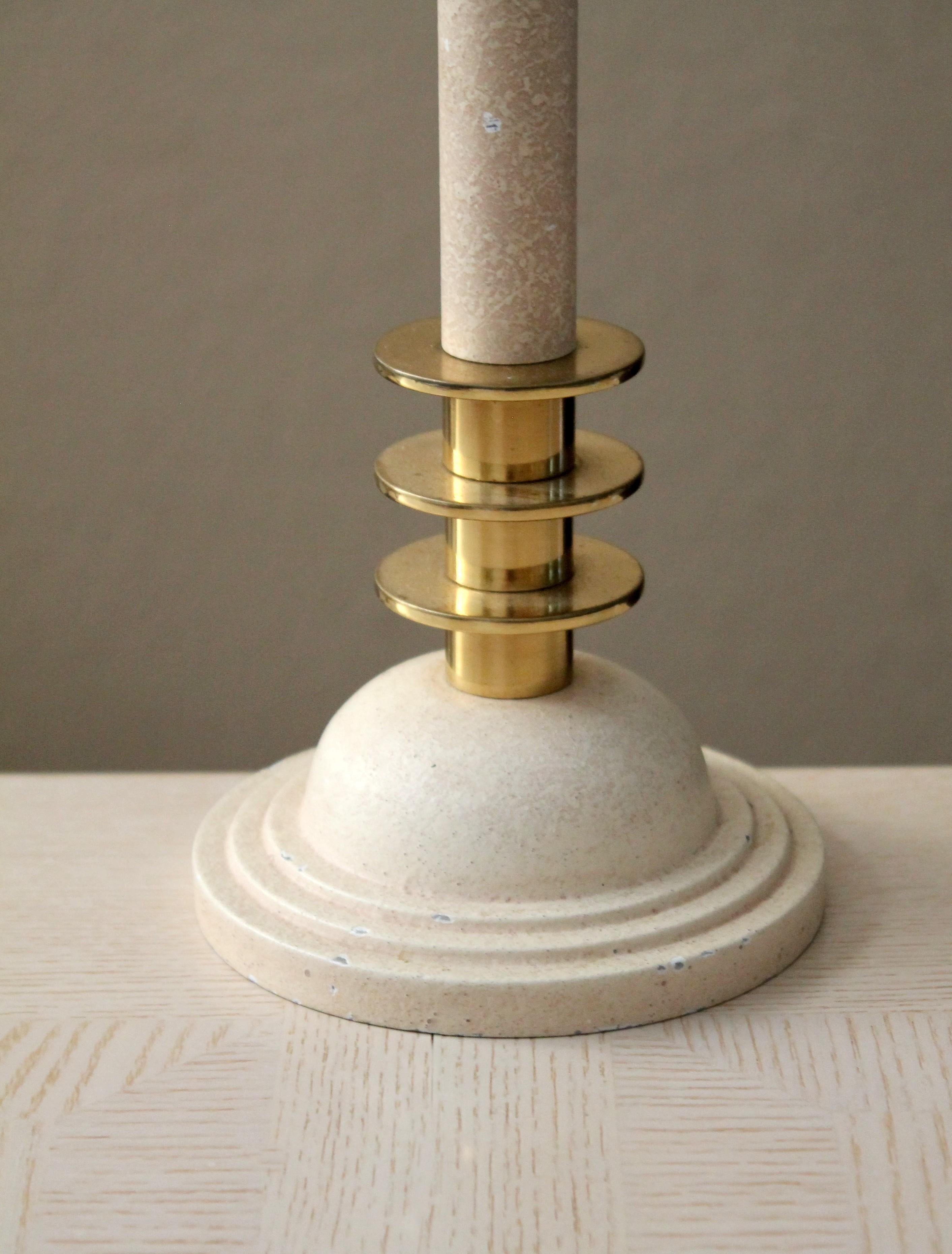 American Monumental Stacked Brass Table Lamp! Custom Decorator Lighting Stiffel Parzinger For Sale