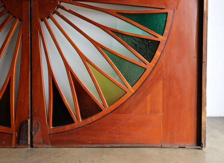 Monumental Stained Glass Sliding Doors, circa 1970 at 1stDibs