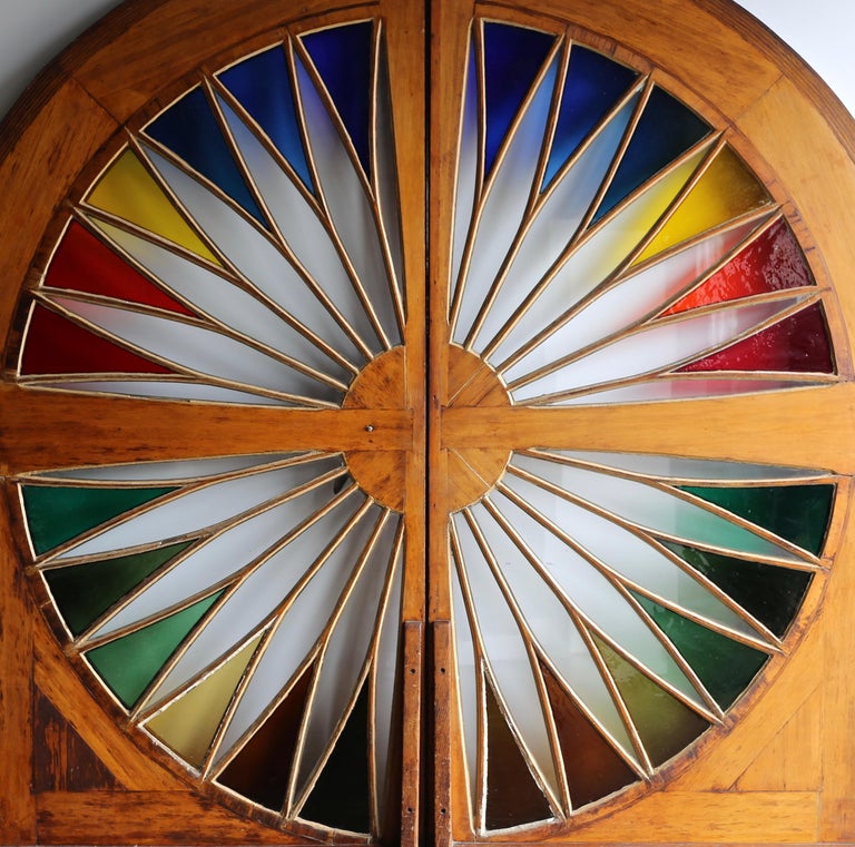 Monumental Stained Glass Sliding Doors, circa 1970 at 1stDibs