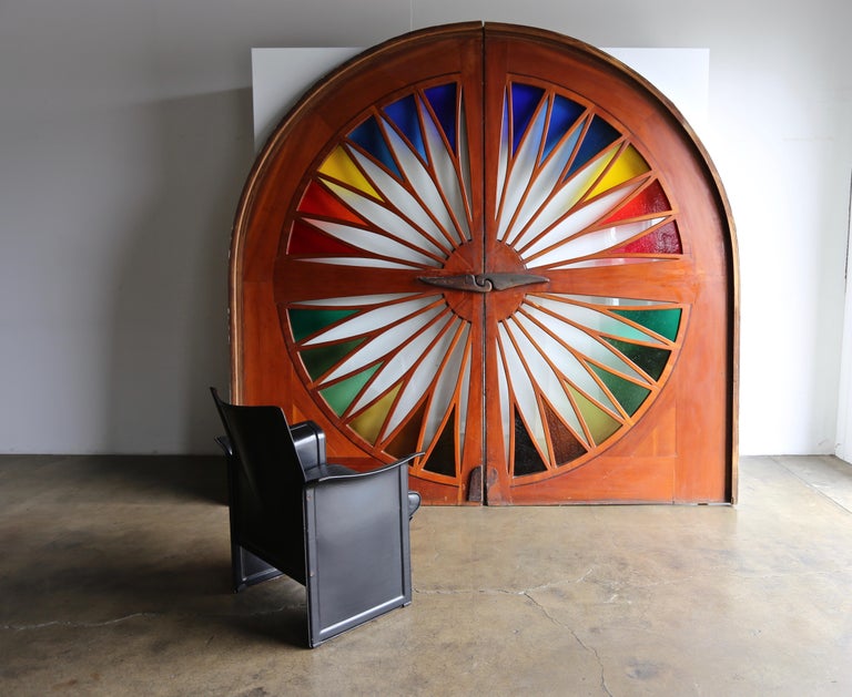 Monumental Stained Glass Sliding Doors, circa 1970 at 1stDibs