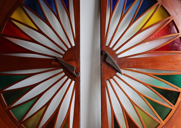 Monumental Stained Glass Sliding Doors, circa 1970 at 1stDibs