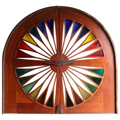 Monumental Stained Glass Sliding Doors, circa 1970